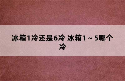 冰箱1冷还是6冷 冰箱1～5哪个冷